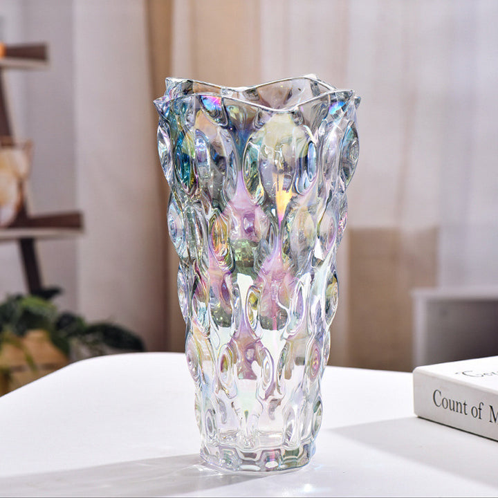 Creative wavy-pattern crystal vase