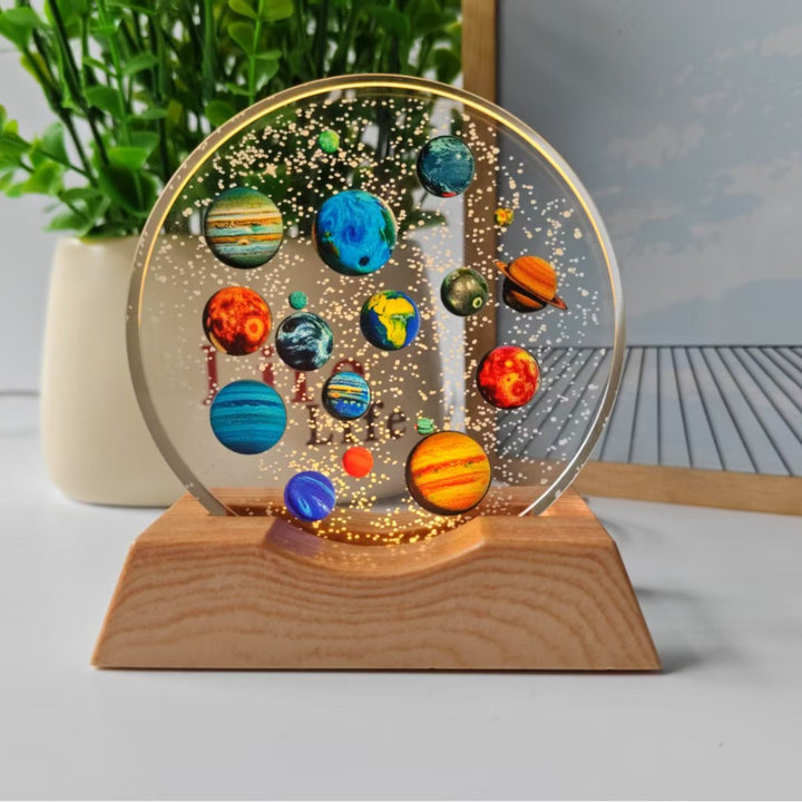 Starry Sky Color 3D Laser-Engraved Crystal Disc Night Light