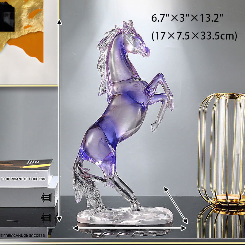 High-end transparent resin horse figurine