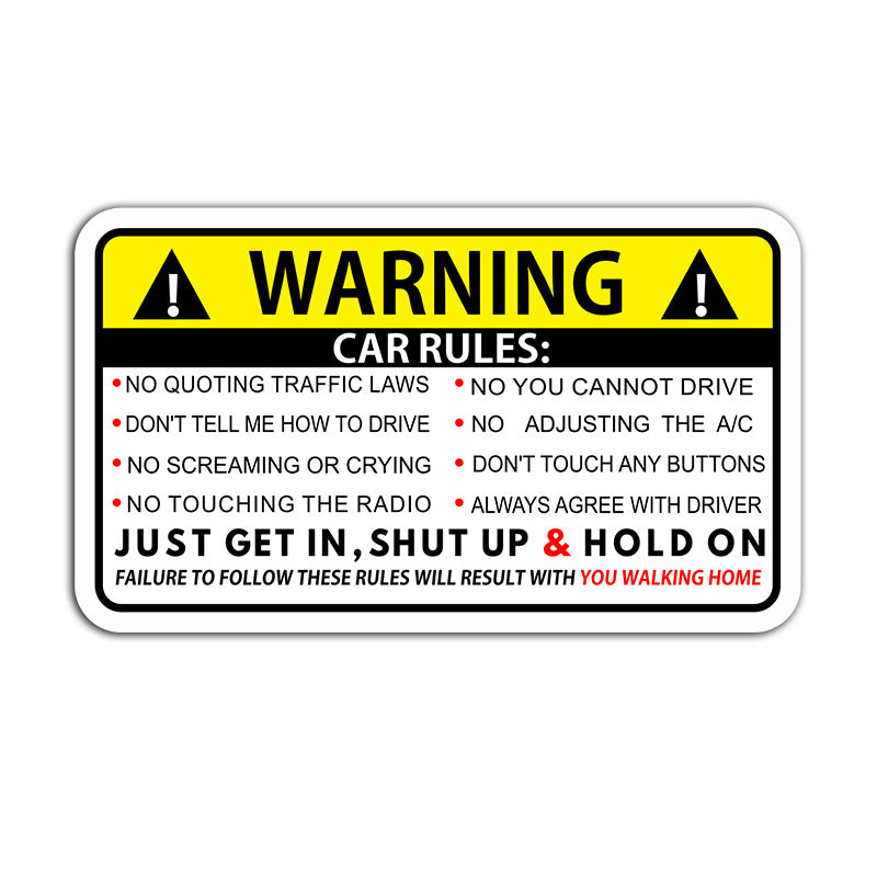 Humorous warning stickers
