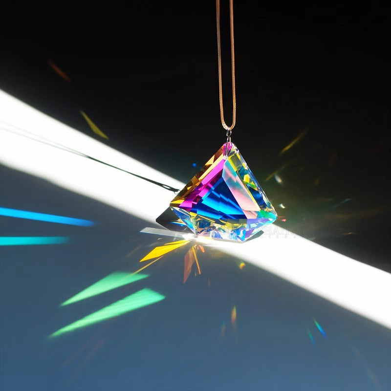 Colored crystal glass necklace
