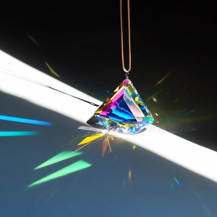 Colored crystal glass necklace