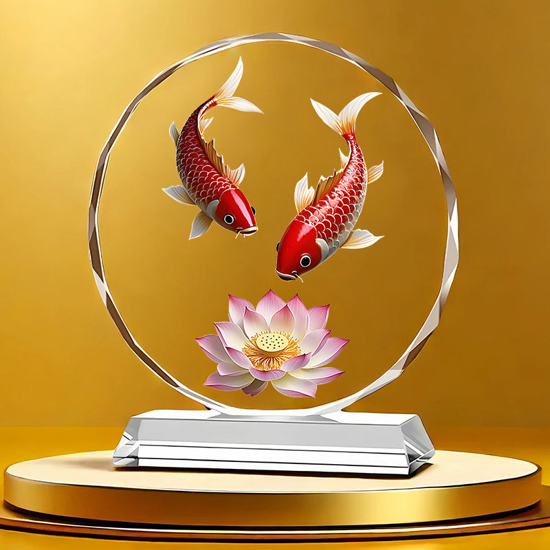 High-End Crystal Fish Desktop Ornament