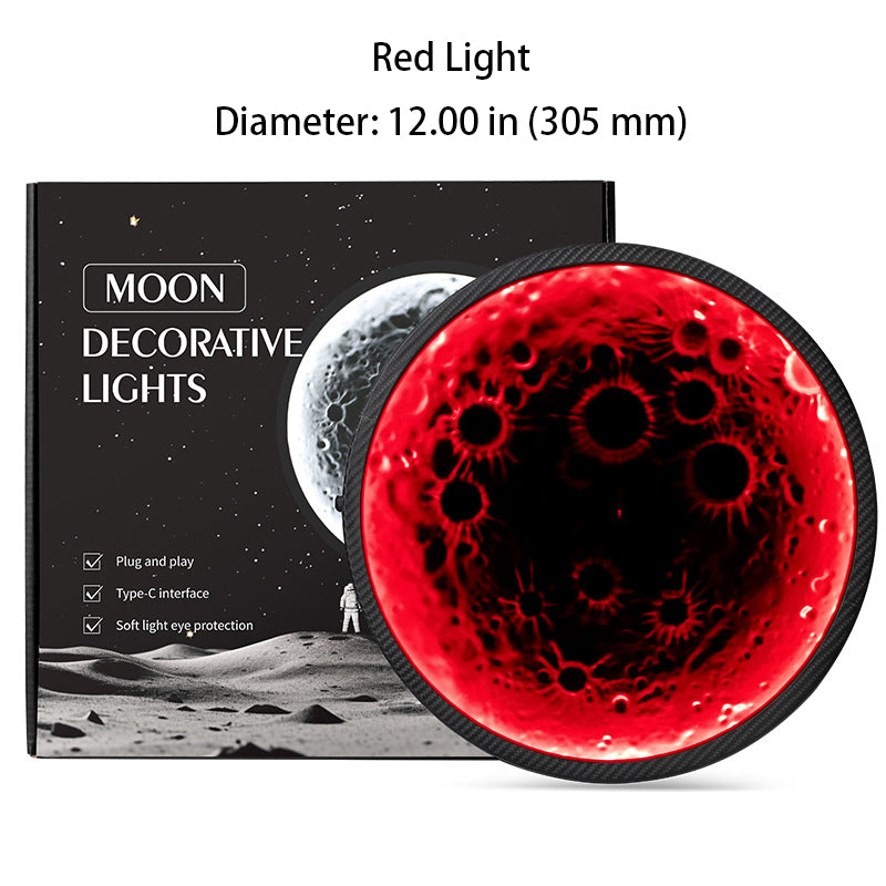3D Relief Moon-Themed Car Window Decorative Light