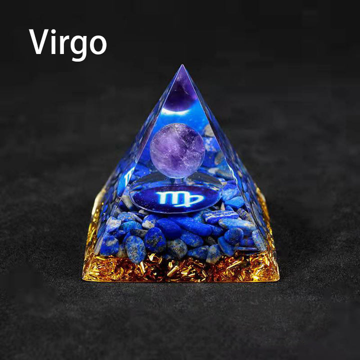12 Zodiac Sign Resin Crystal Pyramid – Gift for Kids