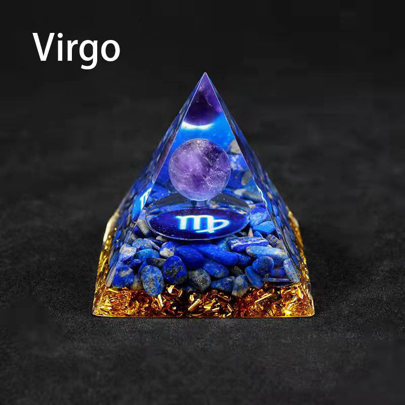 12 Zodiac Sign Resin Crystal Pyramid – Gift for Kids