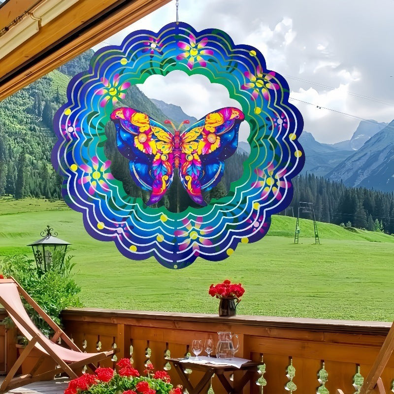 Stainless Steel 3D Visual Mandala Wind Spinner Hanging Ornament