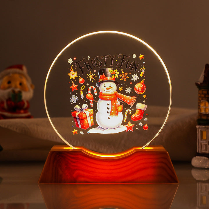 Crystal Holiday Decorative Gift + Small Light-Up Base Night Light