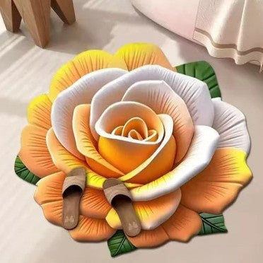 Stunning 3D Floral Pattern Floor Mat – Non-Slip &amp; Quick-Drying