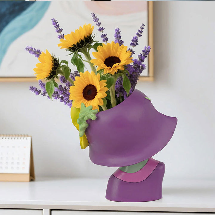 Artistic Face Planter Sculpture