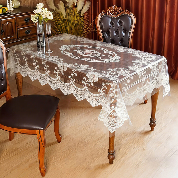 Luxury Transparent Floral Table Protector