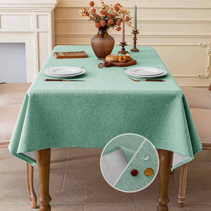 Triple-Protection Solid-Color Cotton-Linen Tablecloth