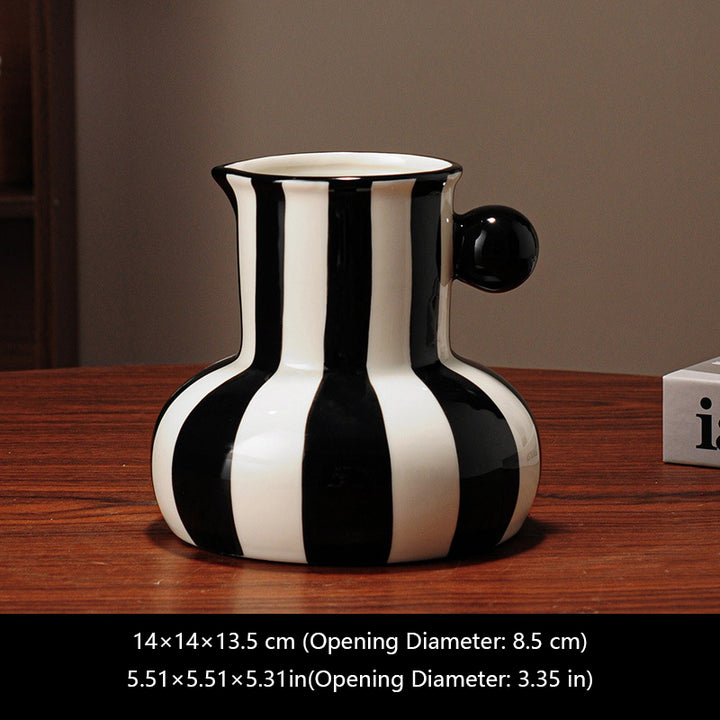 Nordic Retro Striped Ceramic Vase