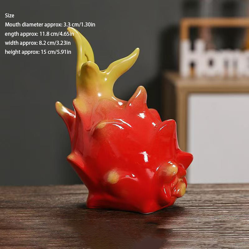 Fruit-shaped ceramic hydroponic planter