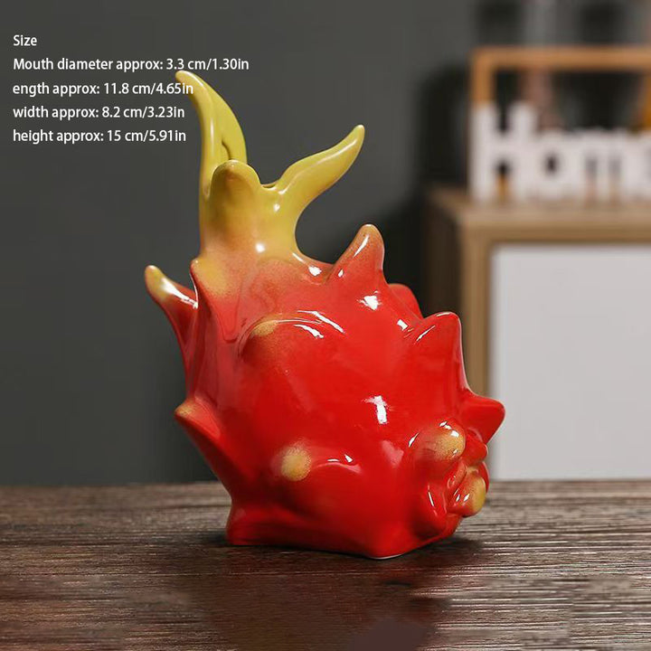Fruit-shaped ceramic hydroponic planter
