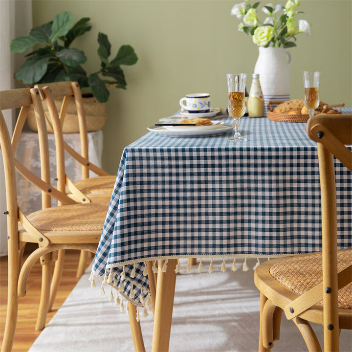 Waterproof and oil-resistant cotton-linen fabric with tassel details