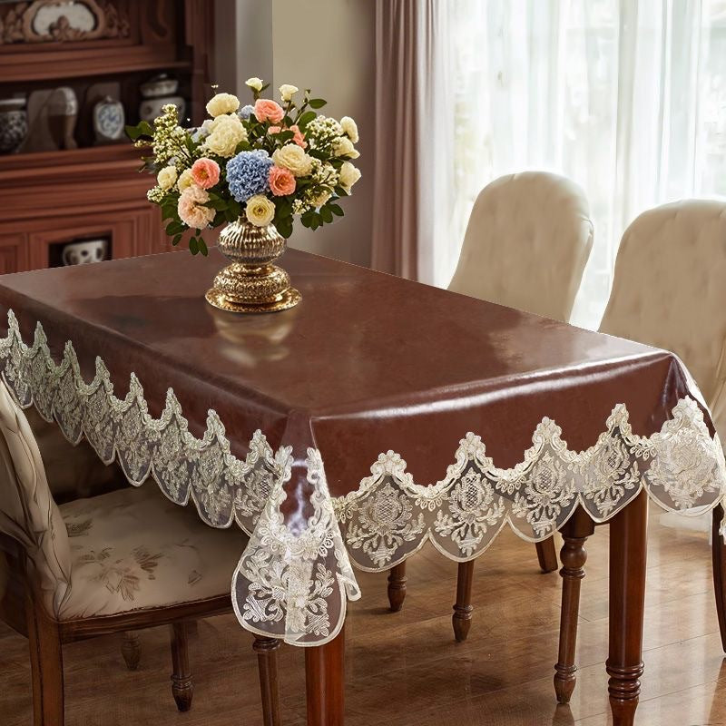 New waterproof, oil-resistant, and heat-resistant leather tablecloth
