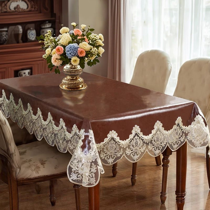 New waterproof, oil-resistant, and heat-resistant leather tablecloth