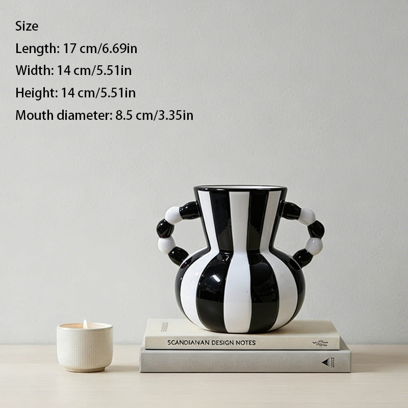 New Nordic-style retro striped ceramic vase