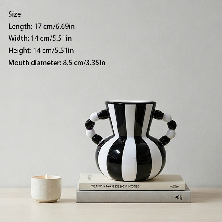 New Nordic-style retro striped ceramic vase
