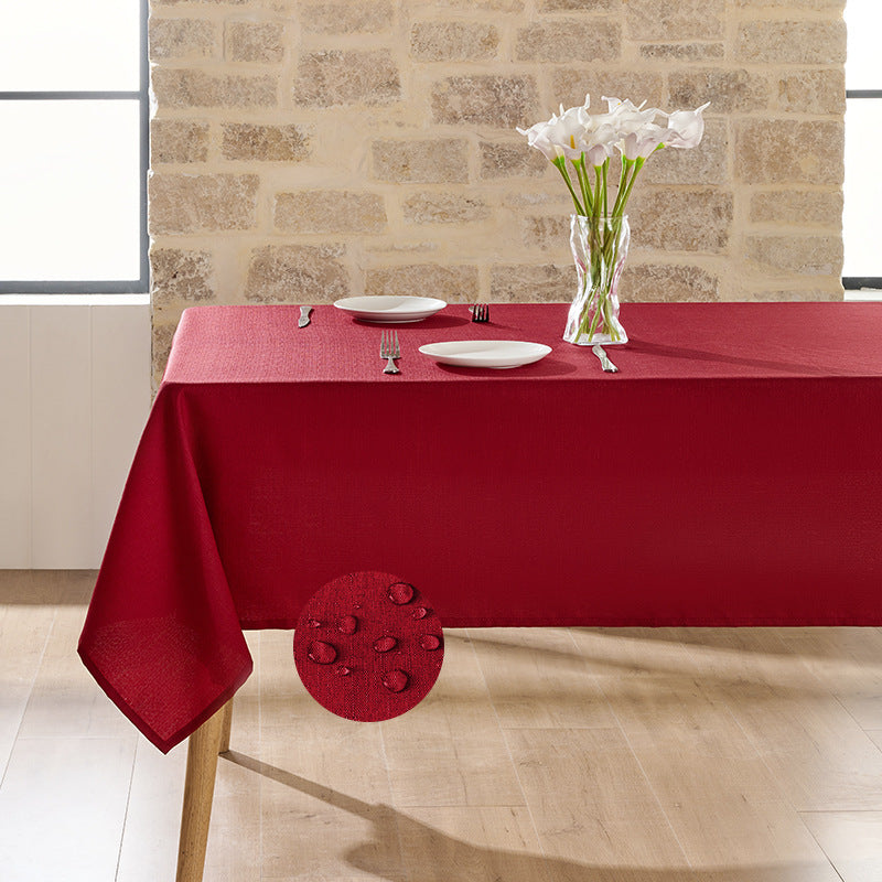 Solid-color tablecloth—wrinkle-resistant and durable