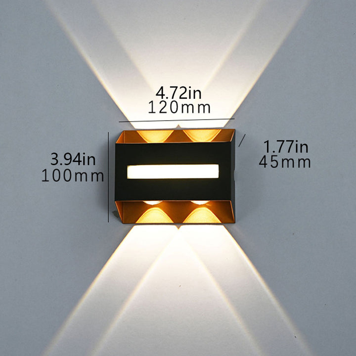 Waterproof dual-head outdoor wall light with plastic housing