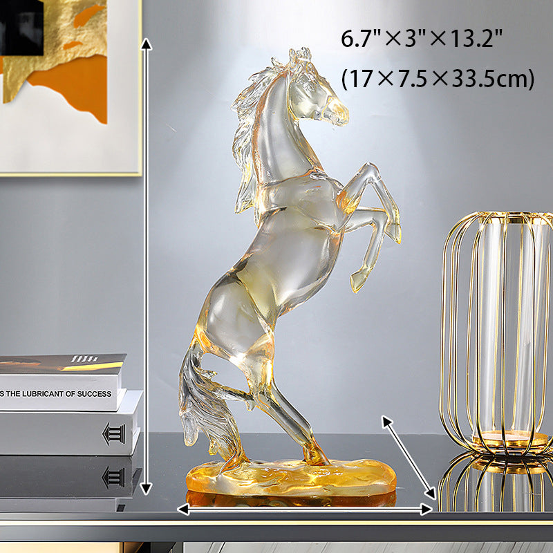 High-end transparent resin horse figurine