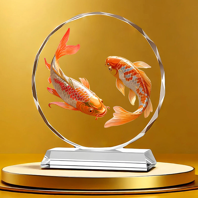 High-End Crystal Fish Desktop Ornament