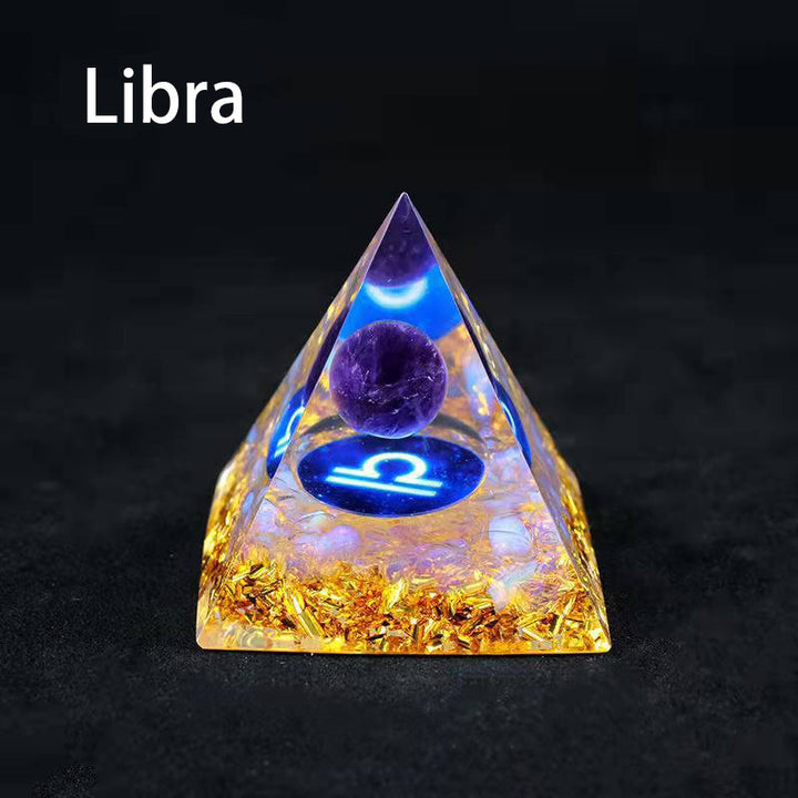 12 Zodiac Sign Resin Crystal Pyramid – Gift for Kids