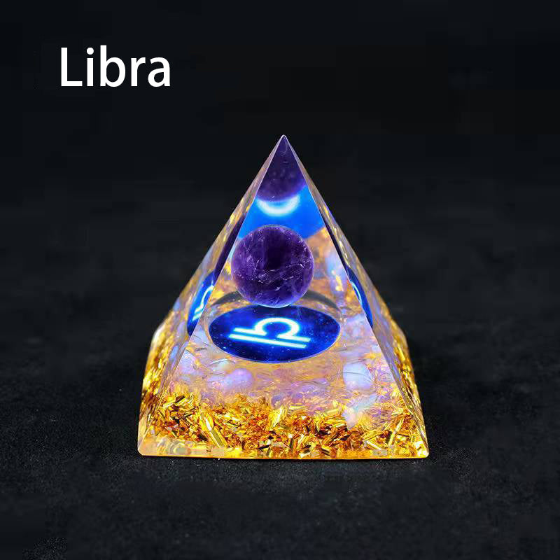 12 Zodiac Sign Resin Crystal Pyramid – Gift for Kids