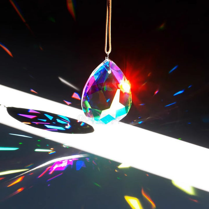 Colored crystal glass necklace