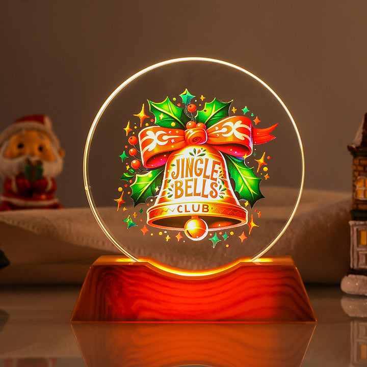 Crystal Holiday Decorative Gift + Small Light-Up Base Night Light