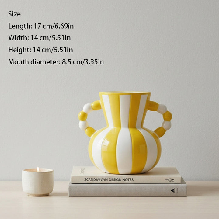 New Nordic-style retro striped ceramic vase