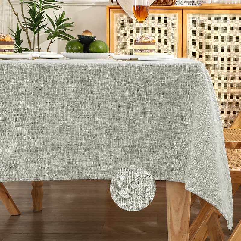 Elegant, waterproof, and dustproof solid-color tablecloth