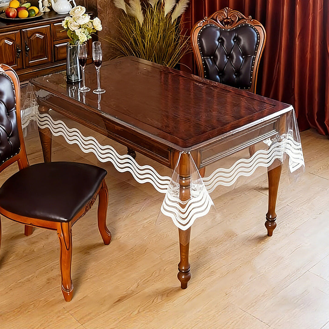 Luxury Transparent Floral Table Protector
