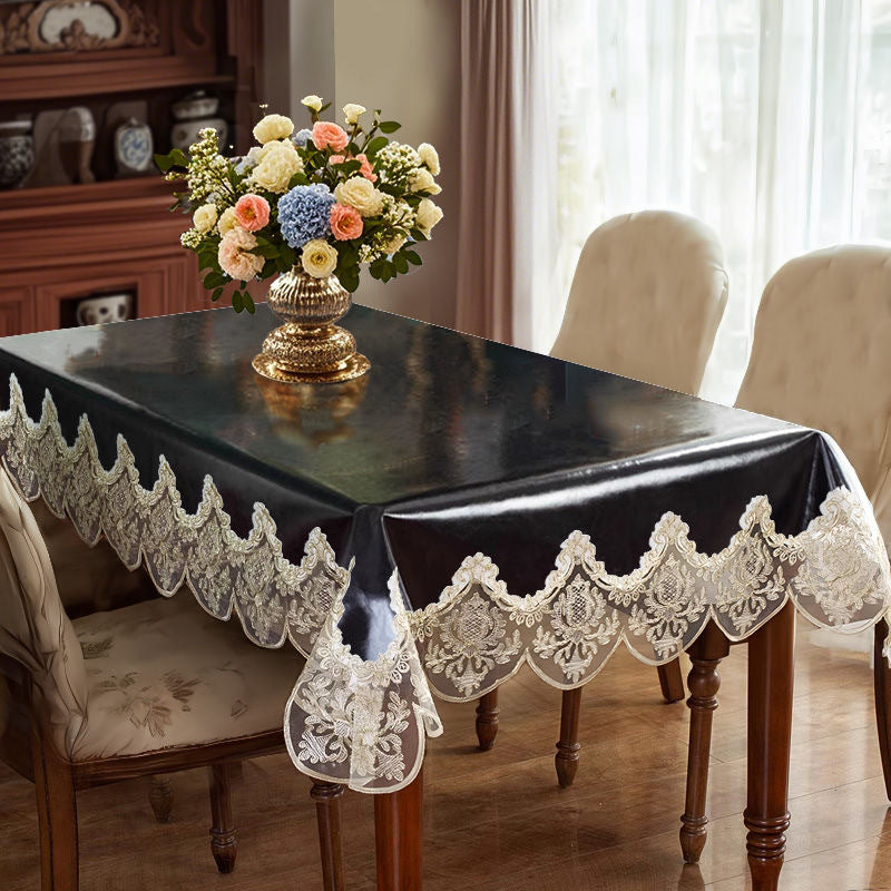 New waterproof, oil-resistant, and heat-resistant leather tablecloth