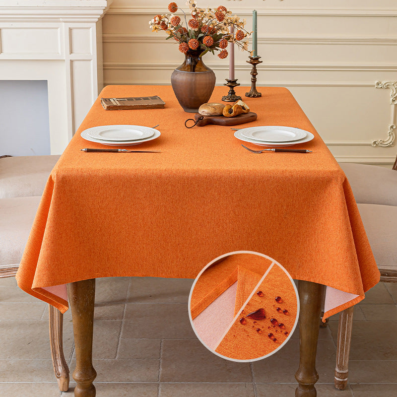 Triple-Protection Solid-Color Cotton-Linen Tablecloth