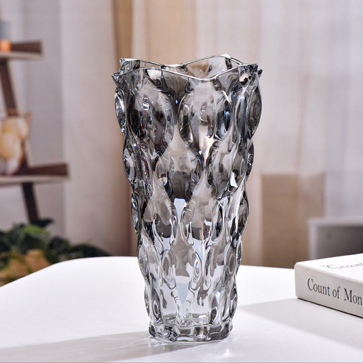 Creative wavy-pattern crystal vase