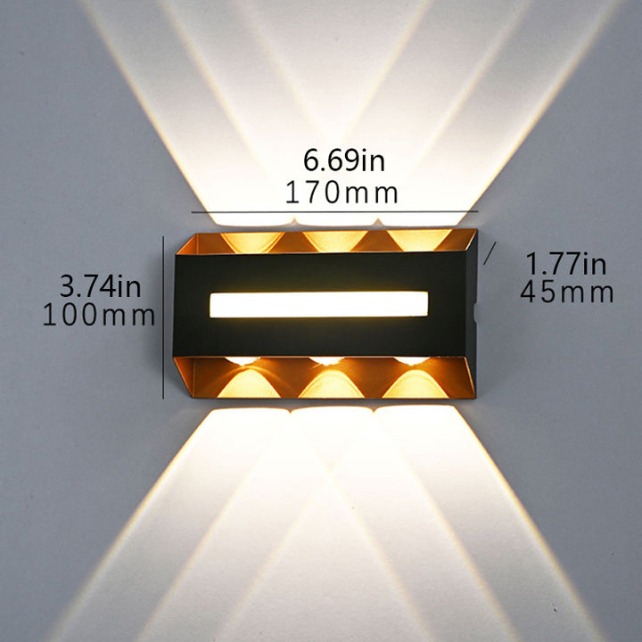 Waterproof dual-head outdoor wall light with plastic housing