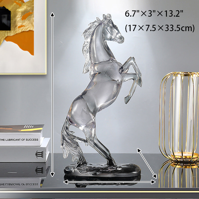 High-end transparent resin horse figurine