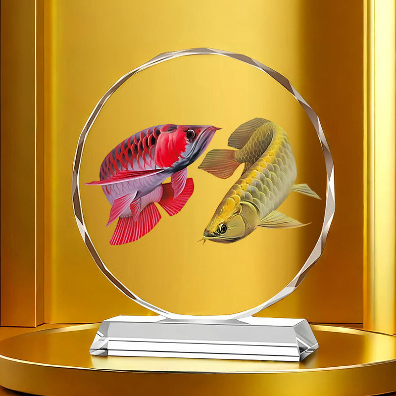 High-End Crystal Fish Desktop Ornament