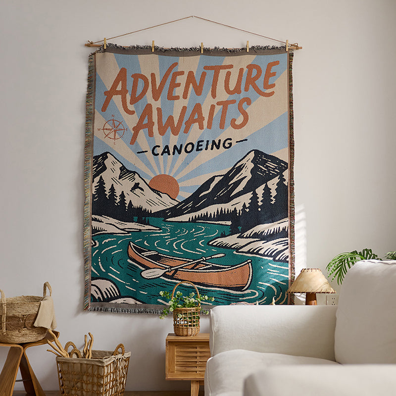 "Instagram-style" fabric wall hanging with cotton tassels
