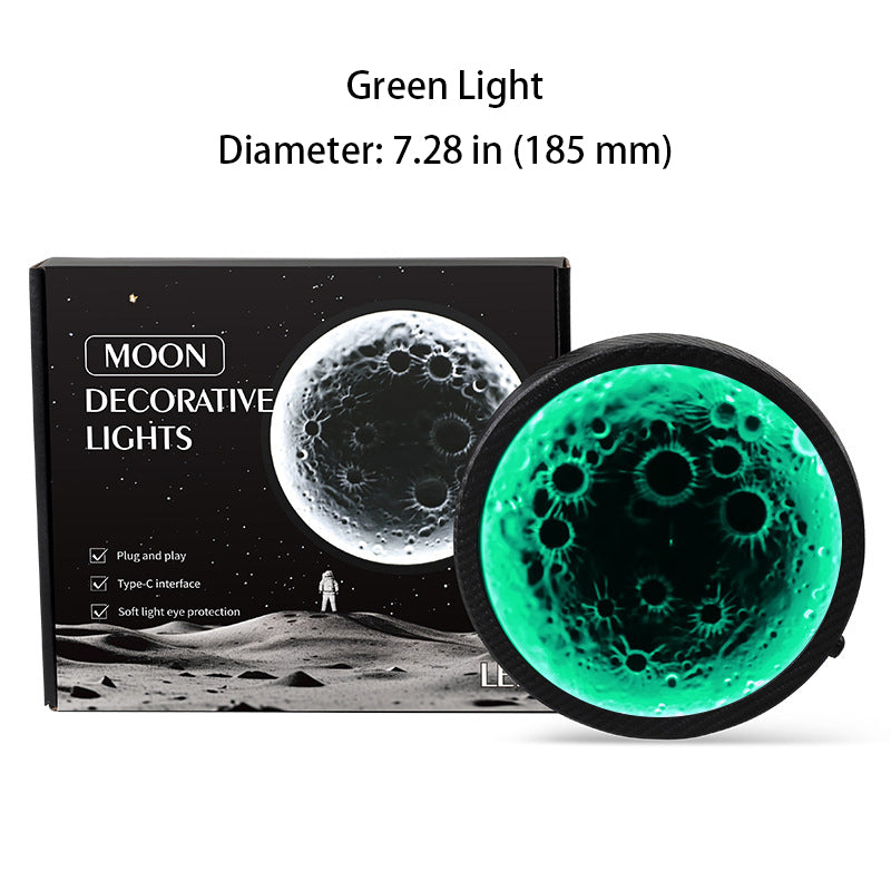 3D Relief Moon-Themed Car Window Decorative Light