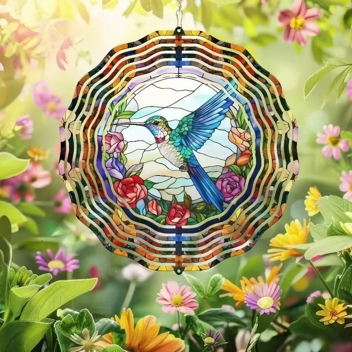 Stainless Steel 3D Visual Mandala Wind Spinner Hanging Ornament