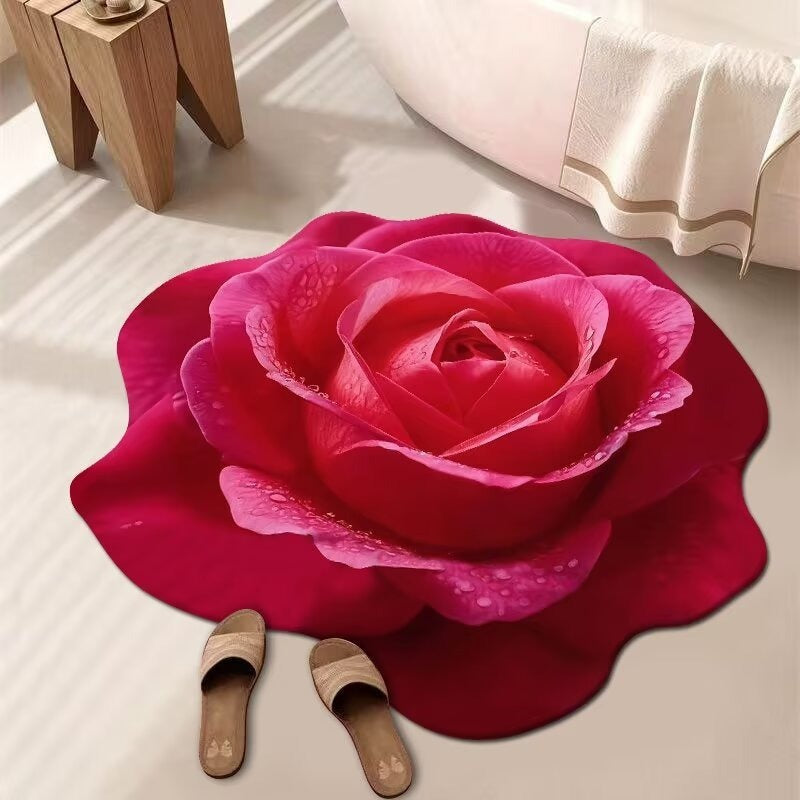 Stunning 3D Floral Pattern Floor Mat – Non-Slip &amp; Quick-Drying