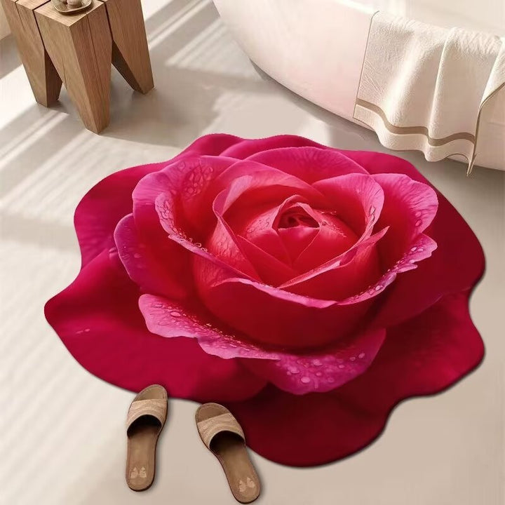 Stunning 3D Floral Pattern Floor Mat – Non-Slip &amp; Quick-Drying