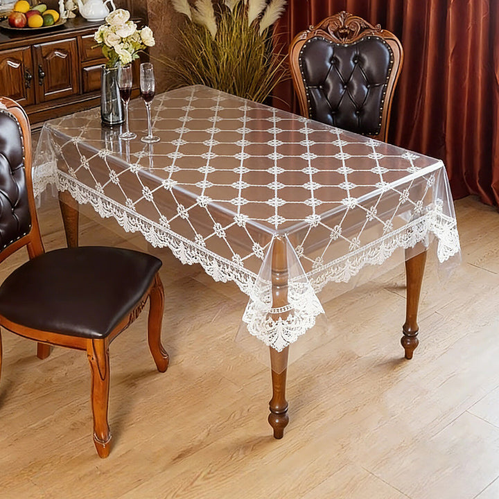 Luxury Transparent Floral Table Protector