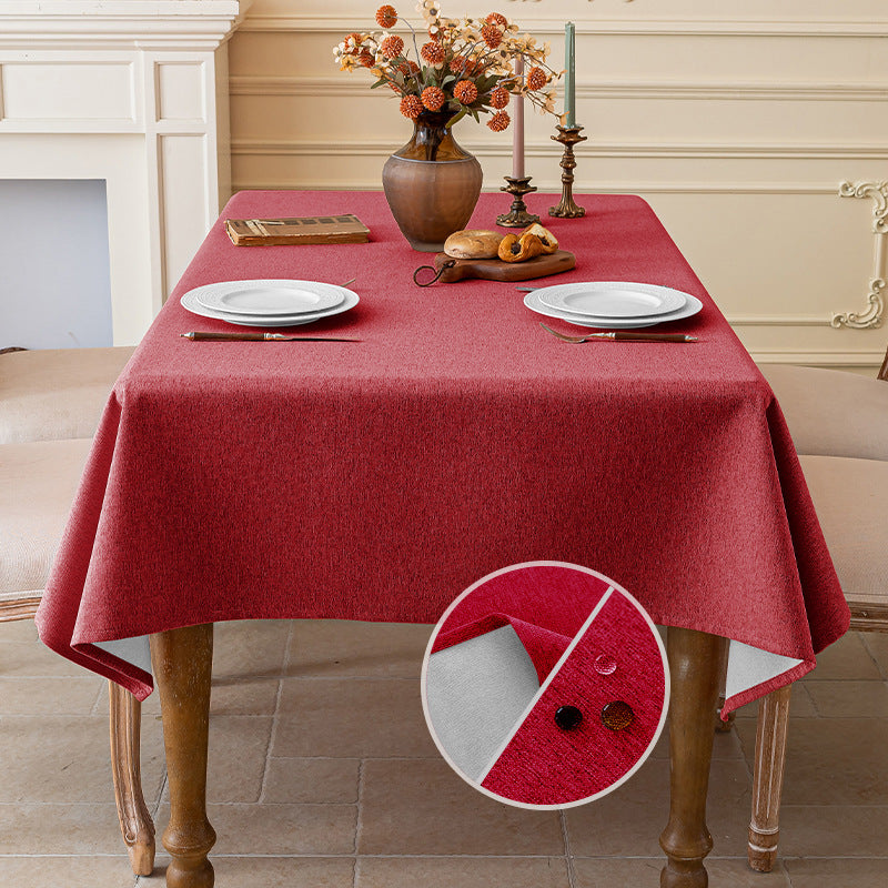 Triple-Protection Solid-Color Cotton-Linen Tablecloth