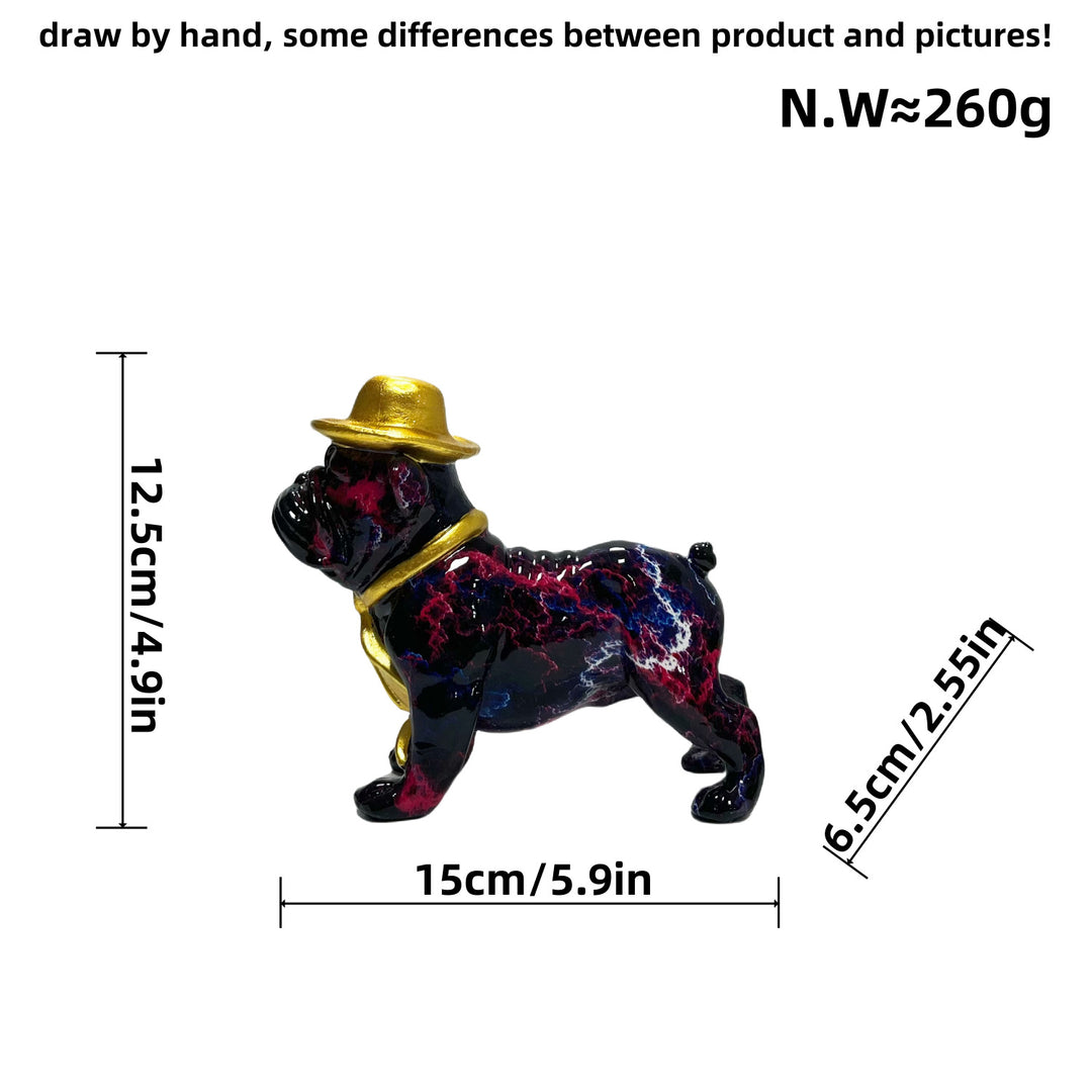 New European-style tabletop ornament: Head-tilting Bulldog
