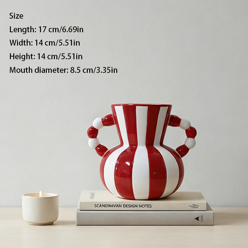 New Nordic-style retro striped ceramic vase